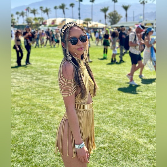 Denisse M Vera Luxe Solstice Dress in Gold (size US 0/2) - Picture 5 of 5